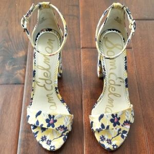 Sam Edelman Yellow and Blue Floral Sandals